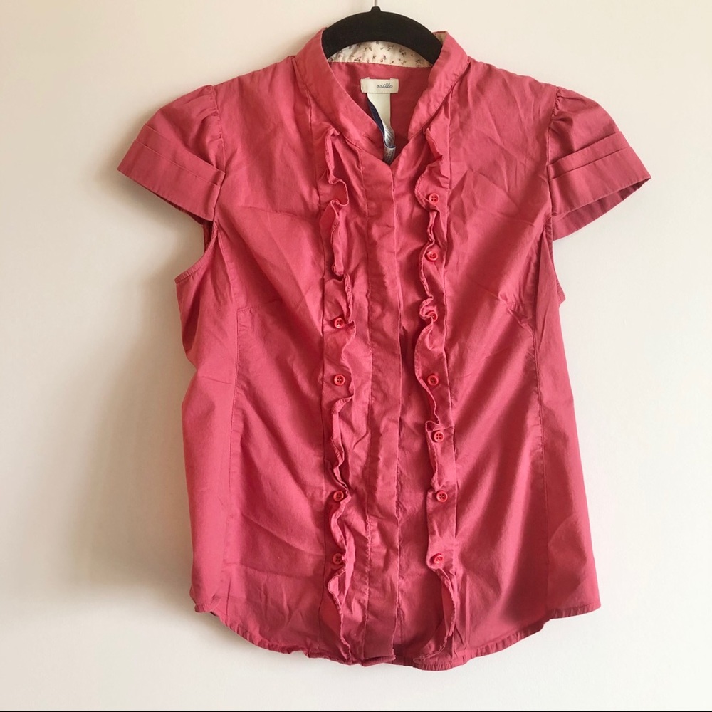 ⭐️ 2 FOR $40 ⭐️ ANTHRO ODILLE RUFFLE BUTTON DOWN TOP